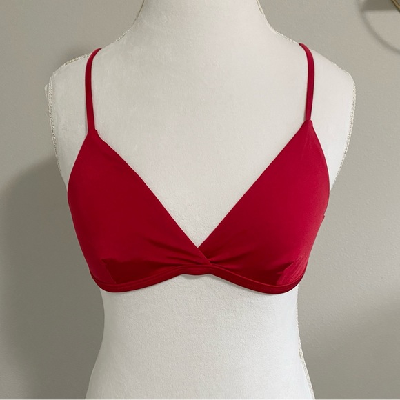 Beach Bunny Swimwear Red Triangle Bralette Bikini Top - Picture 1 of 8
